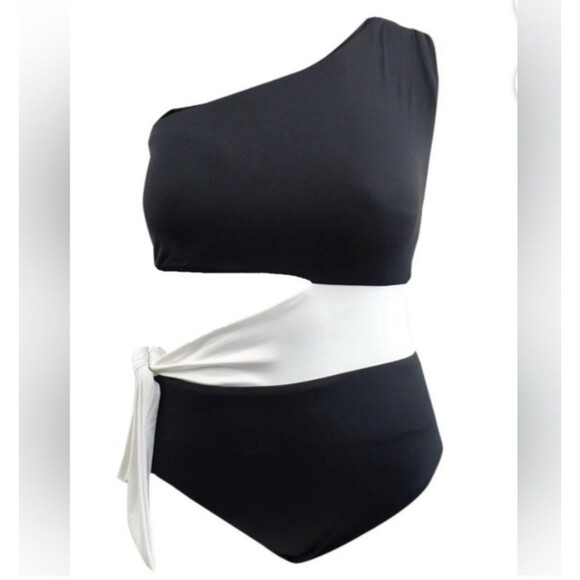 Lauren Ralph Lauren Plus Size Bel Air One Shoulder One Piece Swimsuit Sz 18W New - Picture 1 of 10